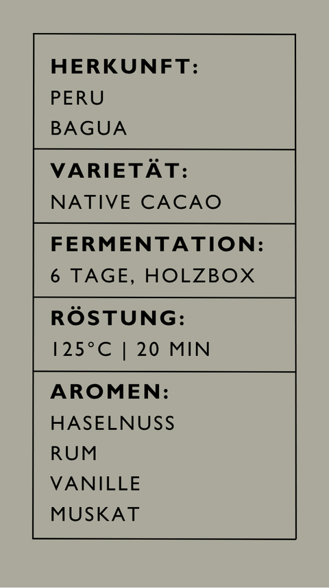 70% Tender Dark - Peru Amazonas bagua - limitierter specialty cacao
