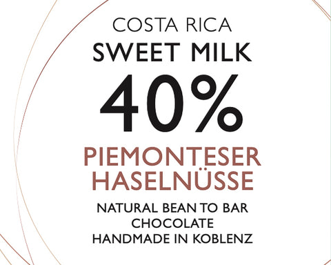 40% Sweet Milk | Vollmilchschokolade mit Piemonteser Haselnüssen