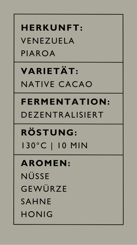 70% Tender Dark - Venezuela Piaroa - limitierter specialty cacao