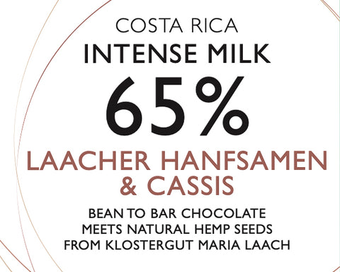 65% Intense Milk | Vollmilchschokolade mit Hanf & Cassis